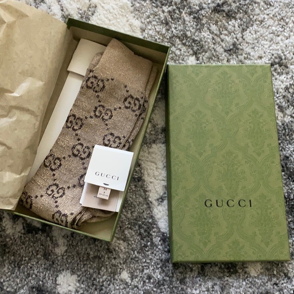 Gucci gold socks